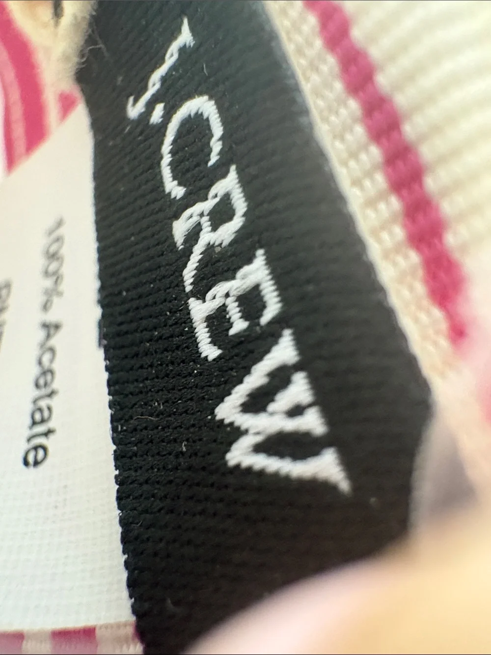 J. Crew Pink and White Striped Bow Belt